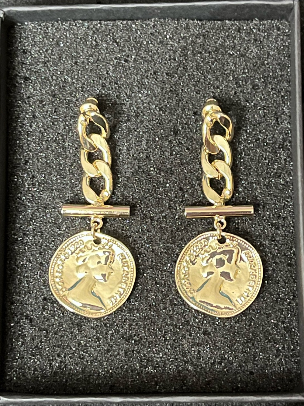 14K Gold Plated Vintage/Modern Combo Coin Earrings with Sterling Posts